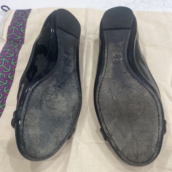 Tory Burch Ambrose Ballet Leather Slip On with Silver Metal Detail - Picture 3 of 4